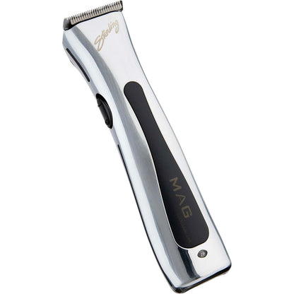 Wahl Professional Sterling Mag Cordless Trimmer front view with silver and black finish