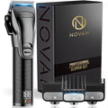 Novah Grooming professional hair clippers and trimmer set front view highlighting black all metal unibody