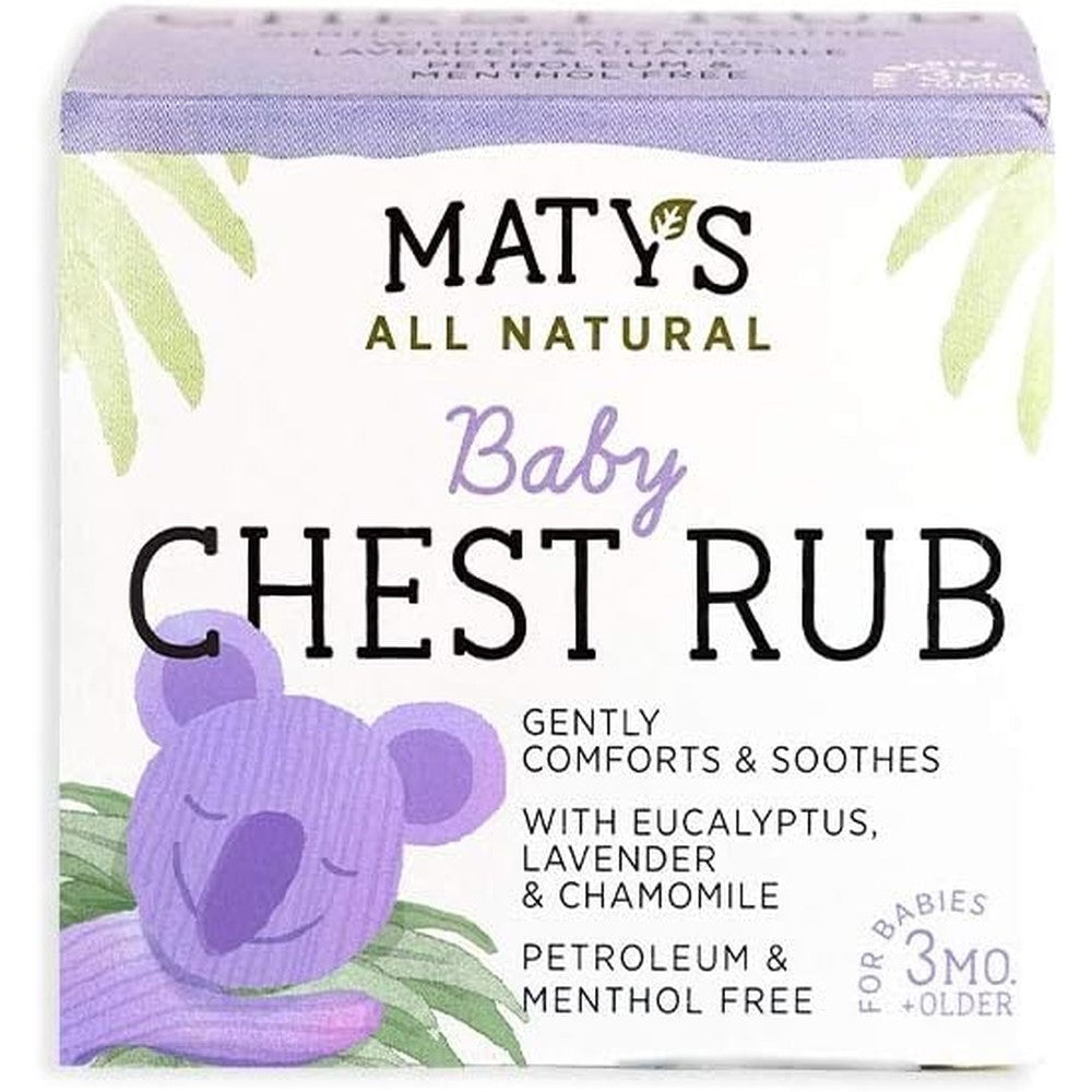 Maty's All Natural Baby Chest Rub front view for infant congestion relief