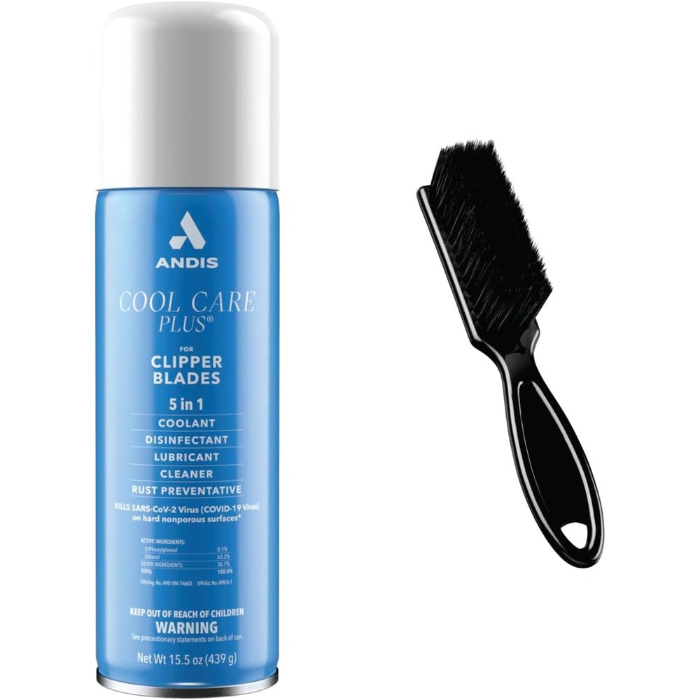 Andis Cool Care Plus clipper blade spray front view aerosol can