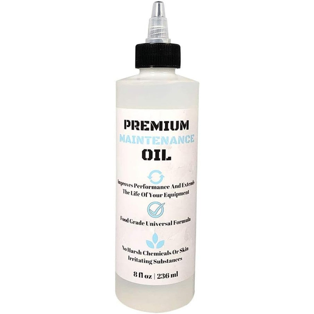 UniKitchen Premium Lubricating White Oil eight ounce bottle front view for clipper maintenance
