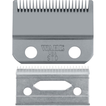 Wahl Professional 2-hole stagger-tooth clipper blade front view showing precise high-carbon steel teeth