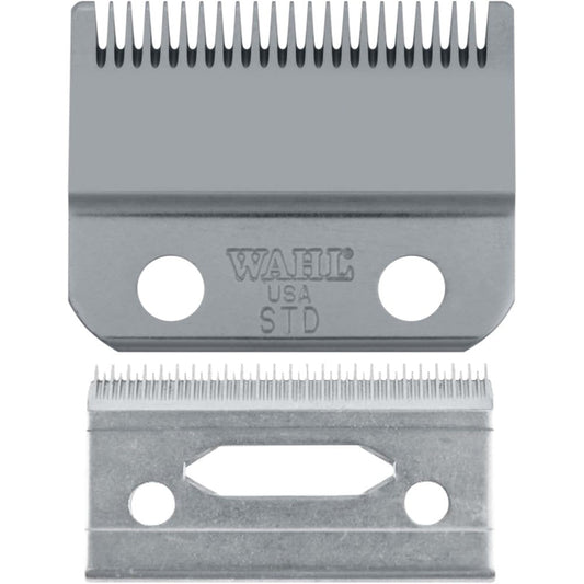 Wahl Professional 2-hole stagger-tooth clipper blade front view showing precise high-carbon steel teeth