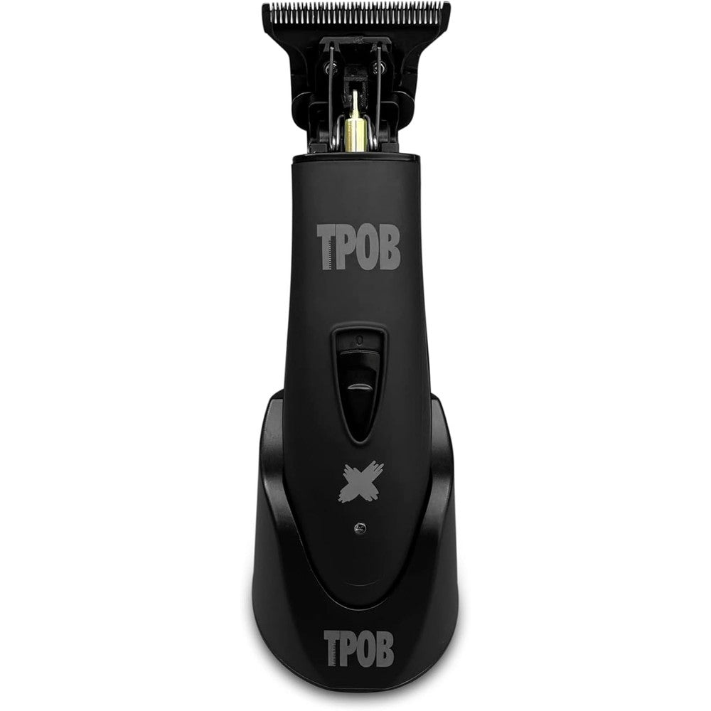 TPOB Ghost X Beard Trimmer front view showing the matte blackout finish and branding.