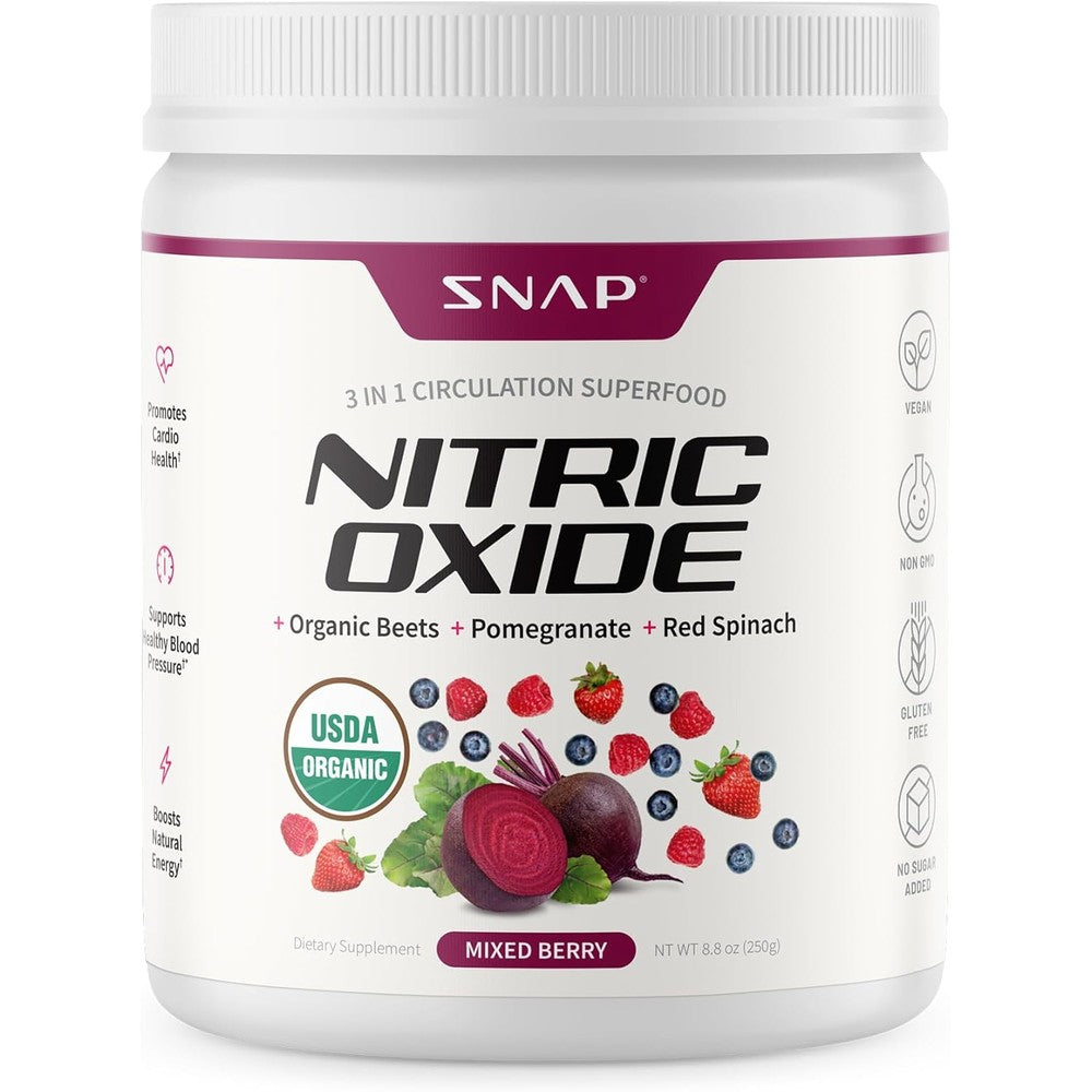 Snap Supplements Organic Beet Root Powder front view heart health supplement
