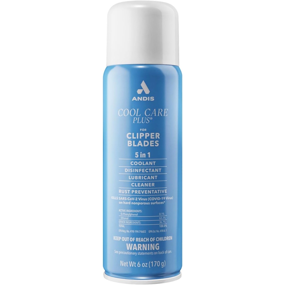Andis Cool Care Plus 5-in-1 Clipper Blade Spray 6 Ounce front view