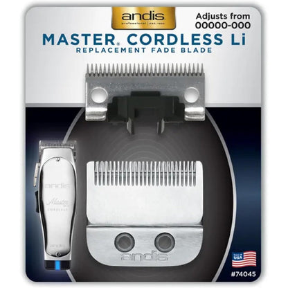 Andis Master Cordless Li Replacement Fade Blade front view for professional clippers