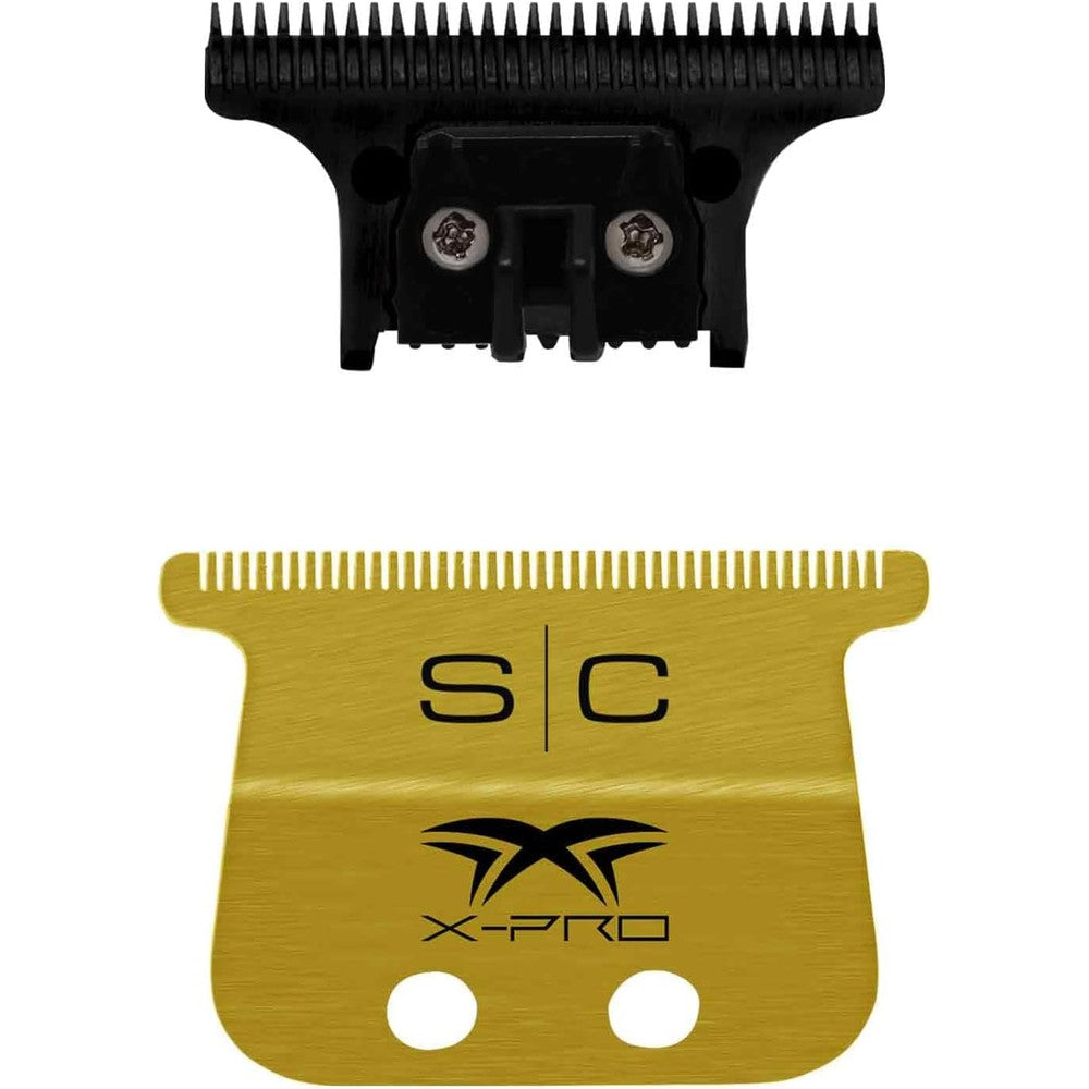 StyleCraft Gold Titanium X-Pro Wide Trimmer Blade set front view