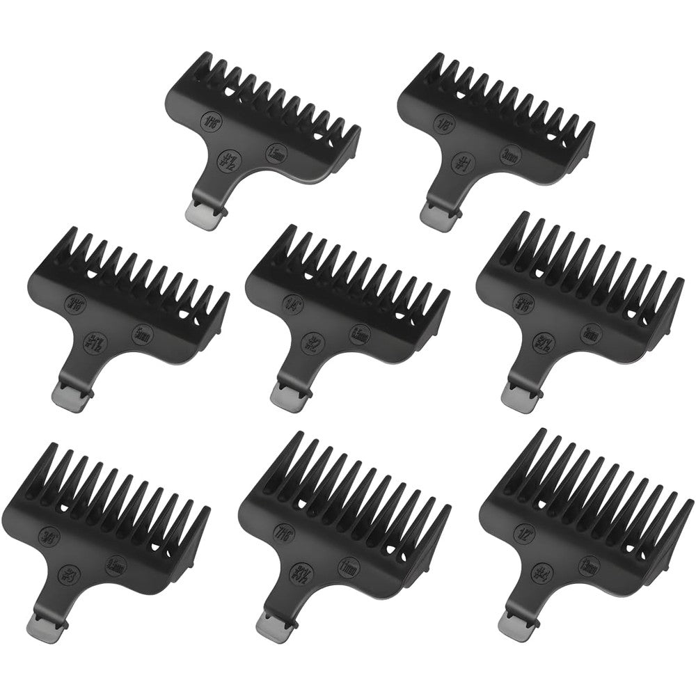 Blotms 8 piece replacement comb set for Wahl T-blade trimmer front view