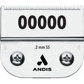 Andis UltraEdge 00000 detachable clipper blade front view showing carbon steel finish.