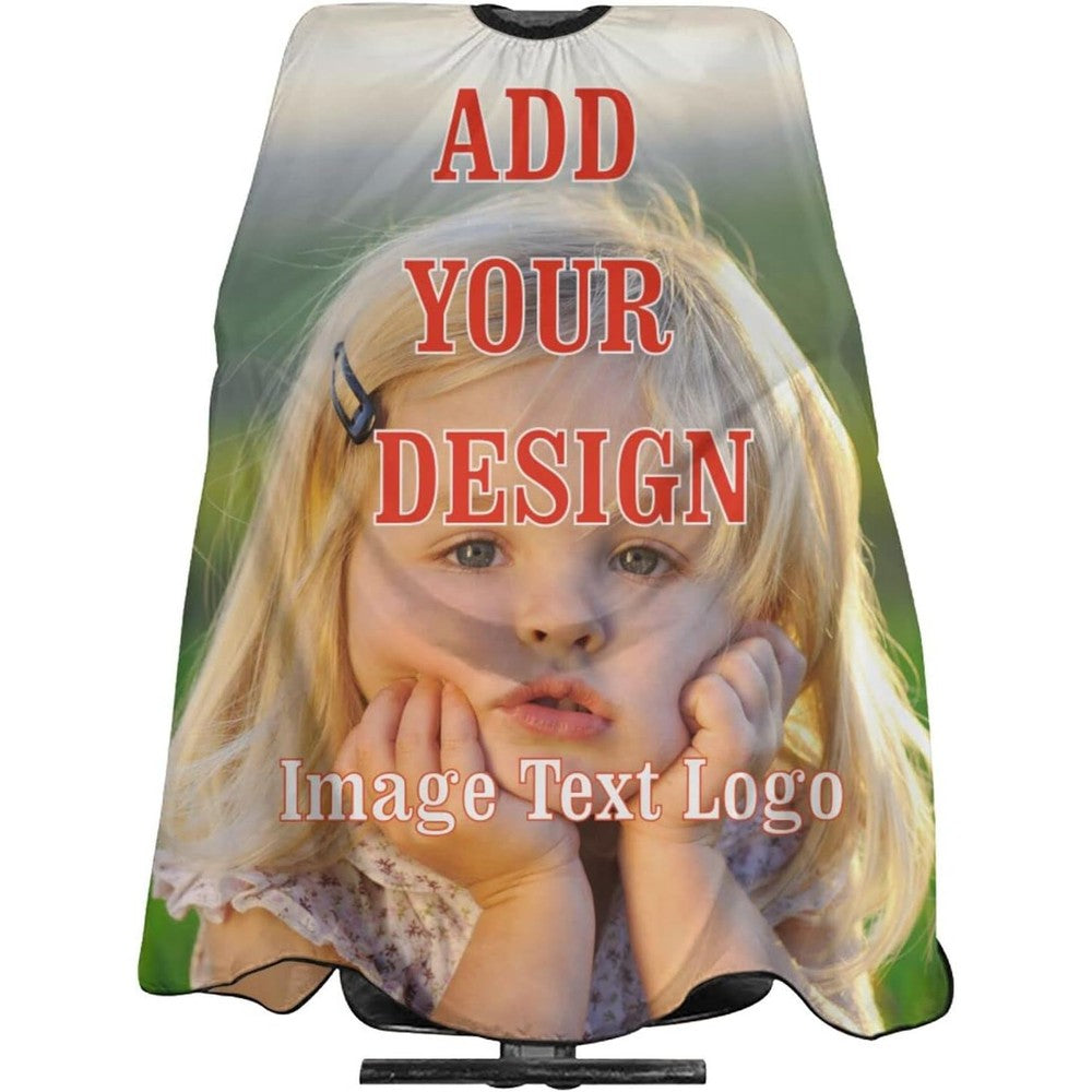 TLQZIDIY custom barber cape front view featuring personalized name text options