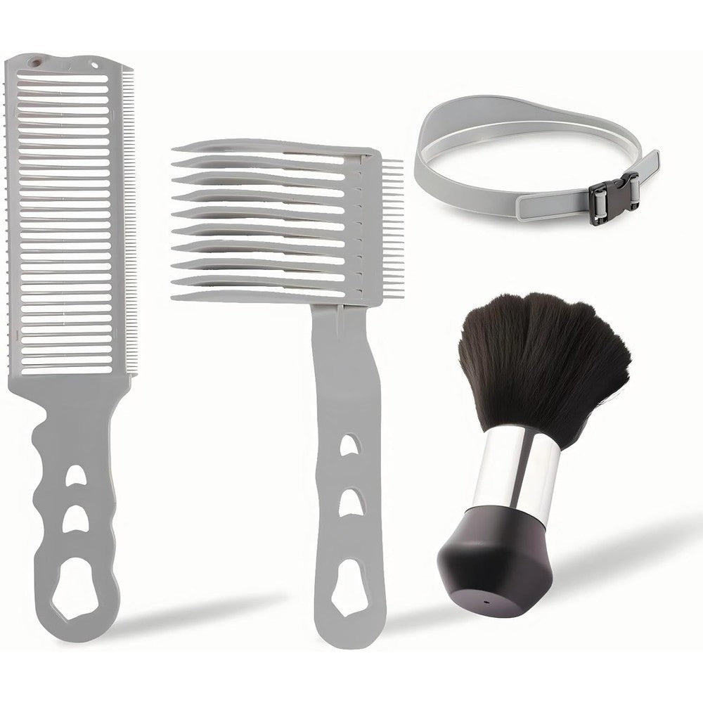 Generic blend friend fade comb set front view showing four gray barber tools.