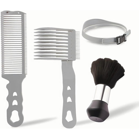 Generic blend friend fade comb set front view showing four gray barber tools.