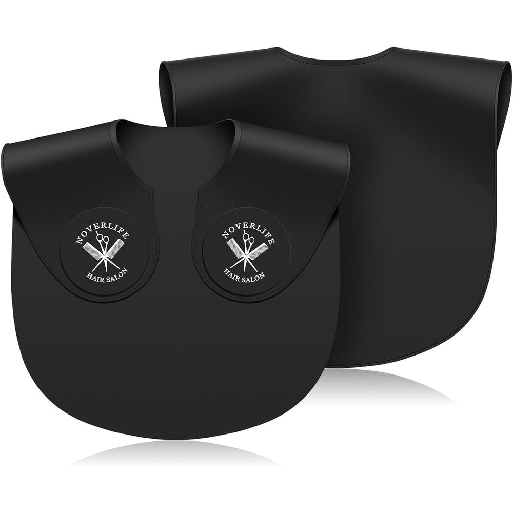Noverlife hair cutting collar front view showing the branded white logo on premium black silicone.