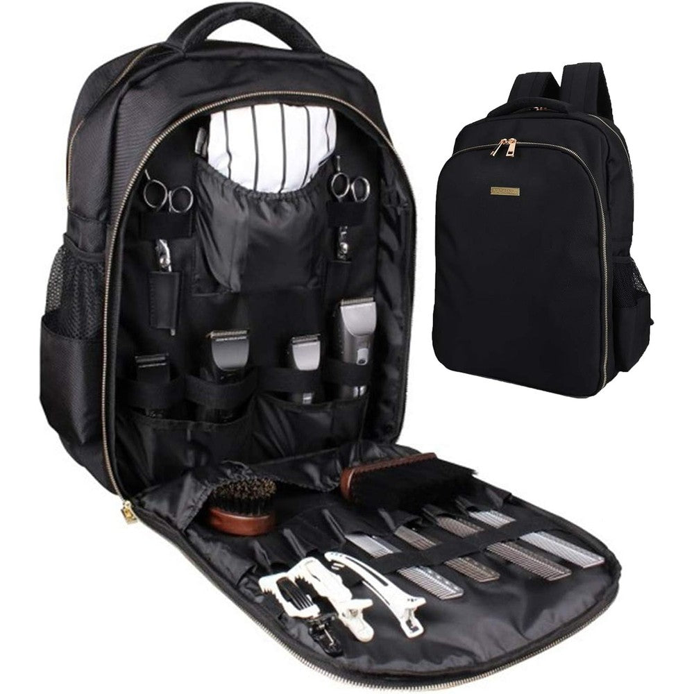 NADAENMF barber supplies backpack organizer front view showing heavy duty professional canvas exterior.