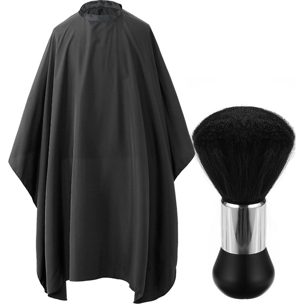 Borogo professional hair cutting cape and neck duster brush set front view