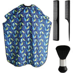 Flagsky kids haircut cape front view with dolphin pattern