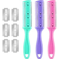 Maitys hair razor comb set front view showing pastel handles