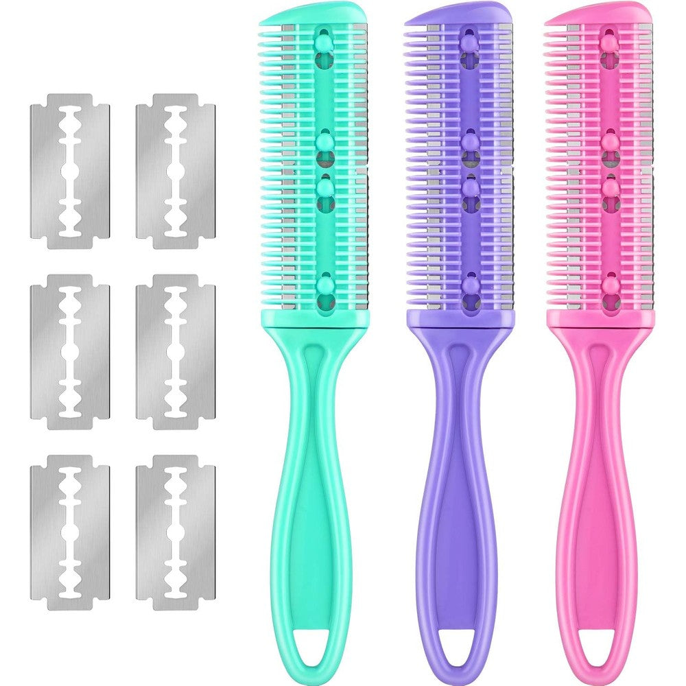 Maitys haircut razor comb front view showing the dual-sided blade mechanism.