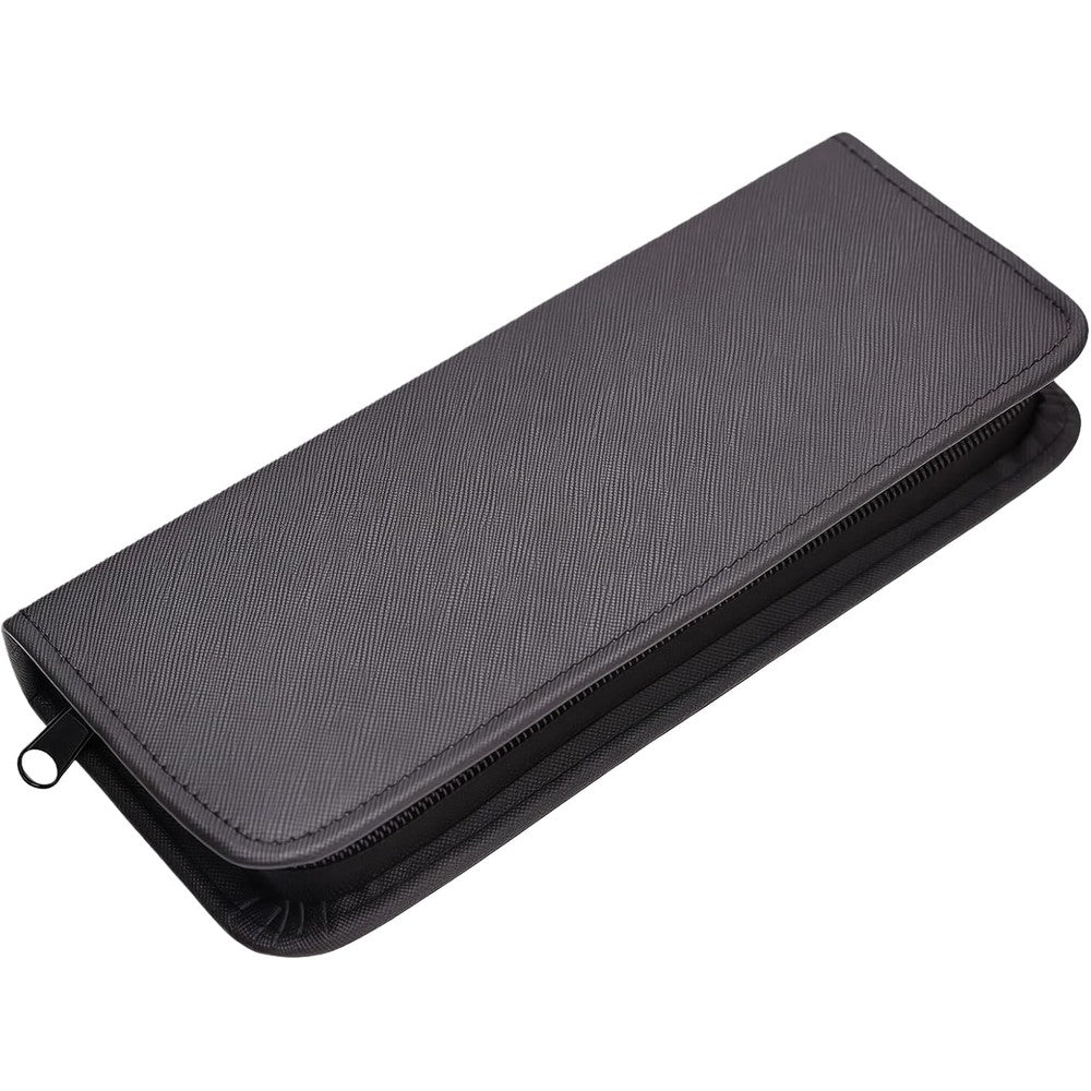 Elandy professional scissor case front view showing sleek black exterior.