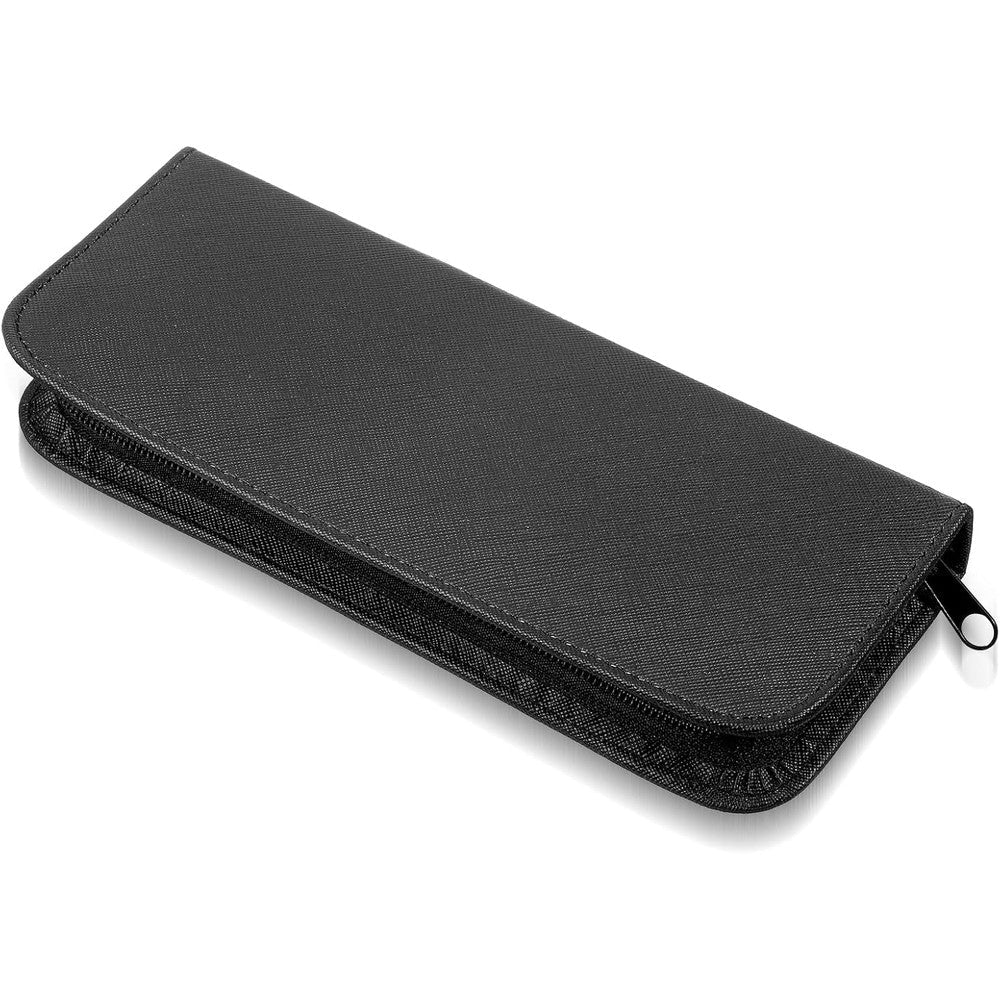 Classicseali scissor case front view showing black PU leather material