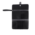 ZJchao professional hair scissors bag front view black leather pouch