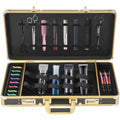 Denest barber tool travel case front view classic gold organizer