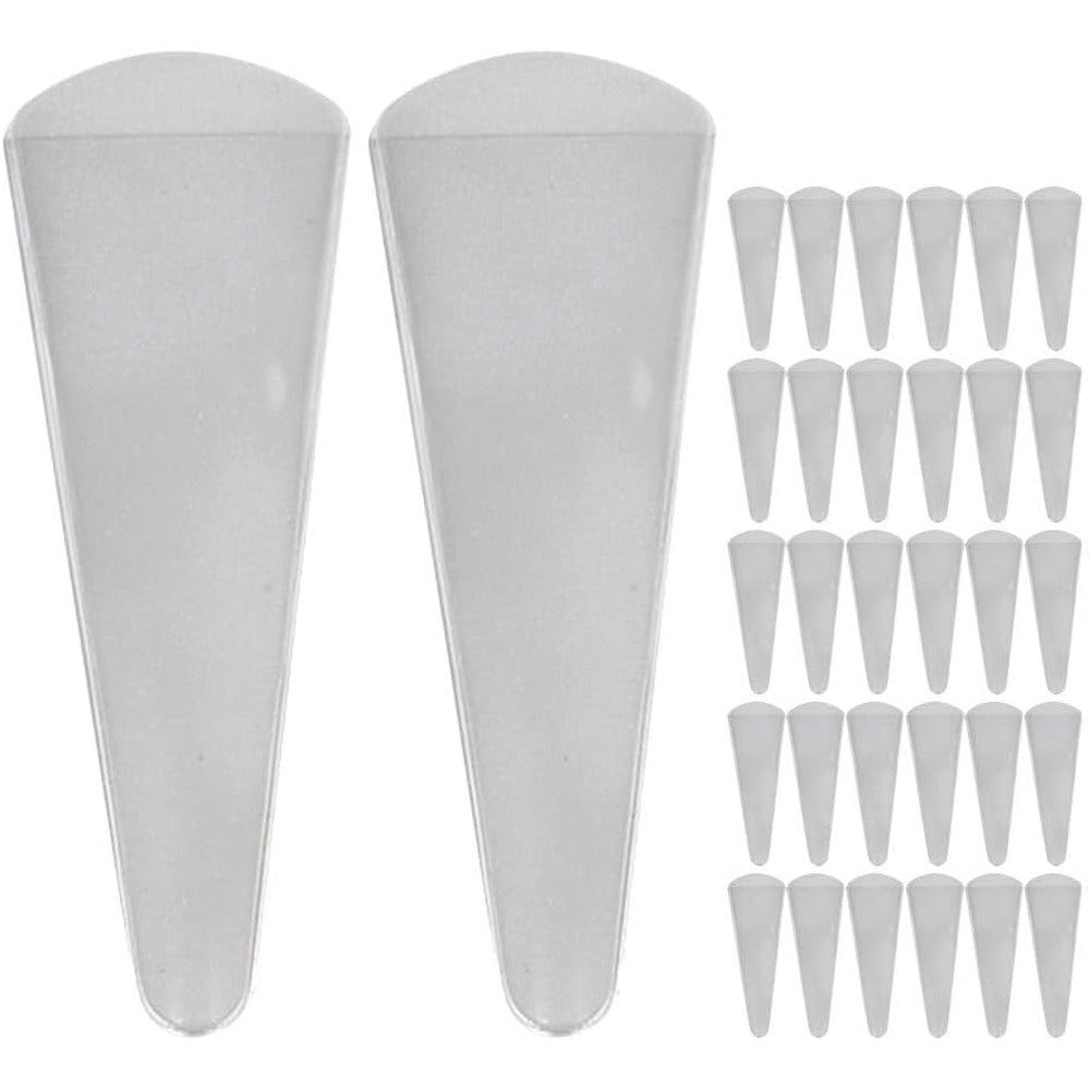 Alipis transparent scissor protector sleeves fifty piece pack front view showing clear PVC pouches for salon hair shears storage