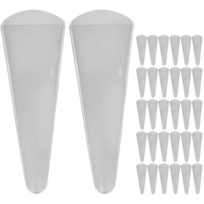 Alipis transparent scissor protector sleeves fifty piece pack front view showing clear PVC pouches for salon hair shears storage