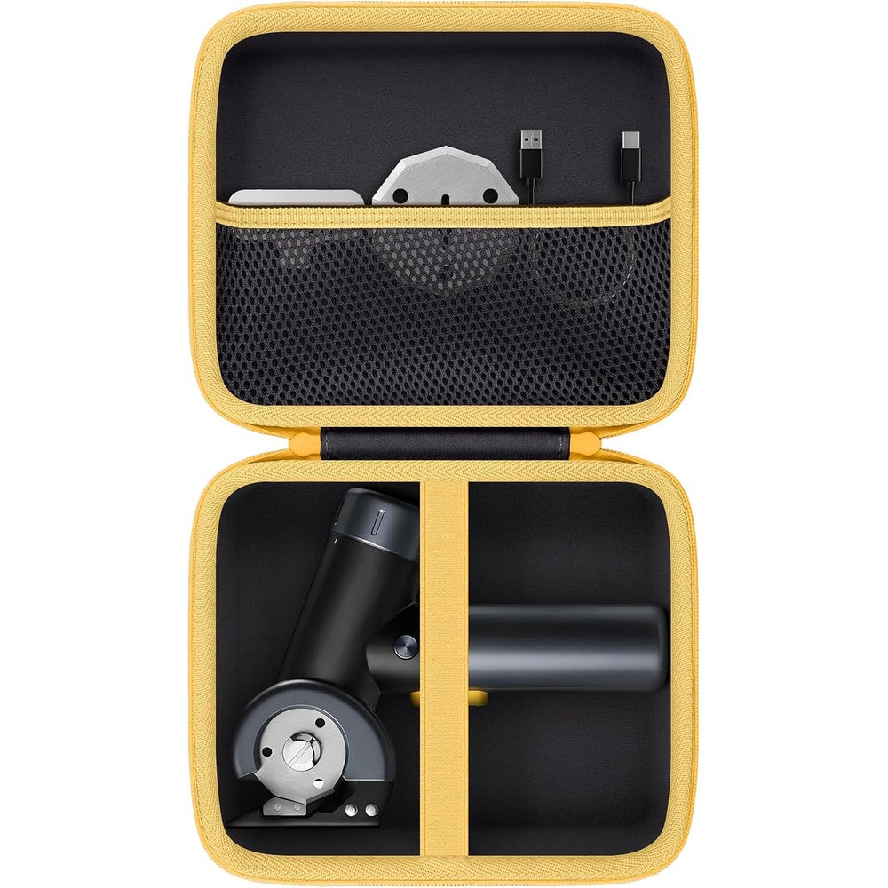 Aenllosi hard case for Fanttik C8 Nano electric scissors front view showing durable black EVA shell