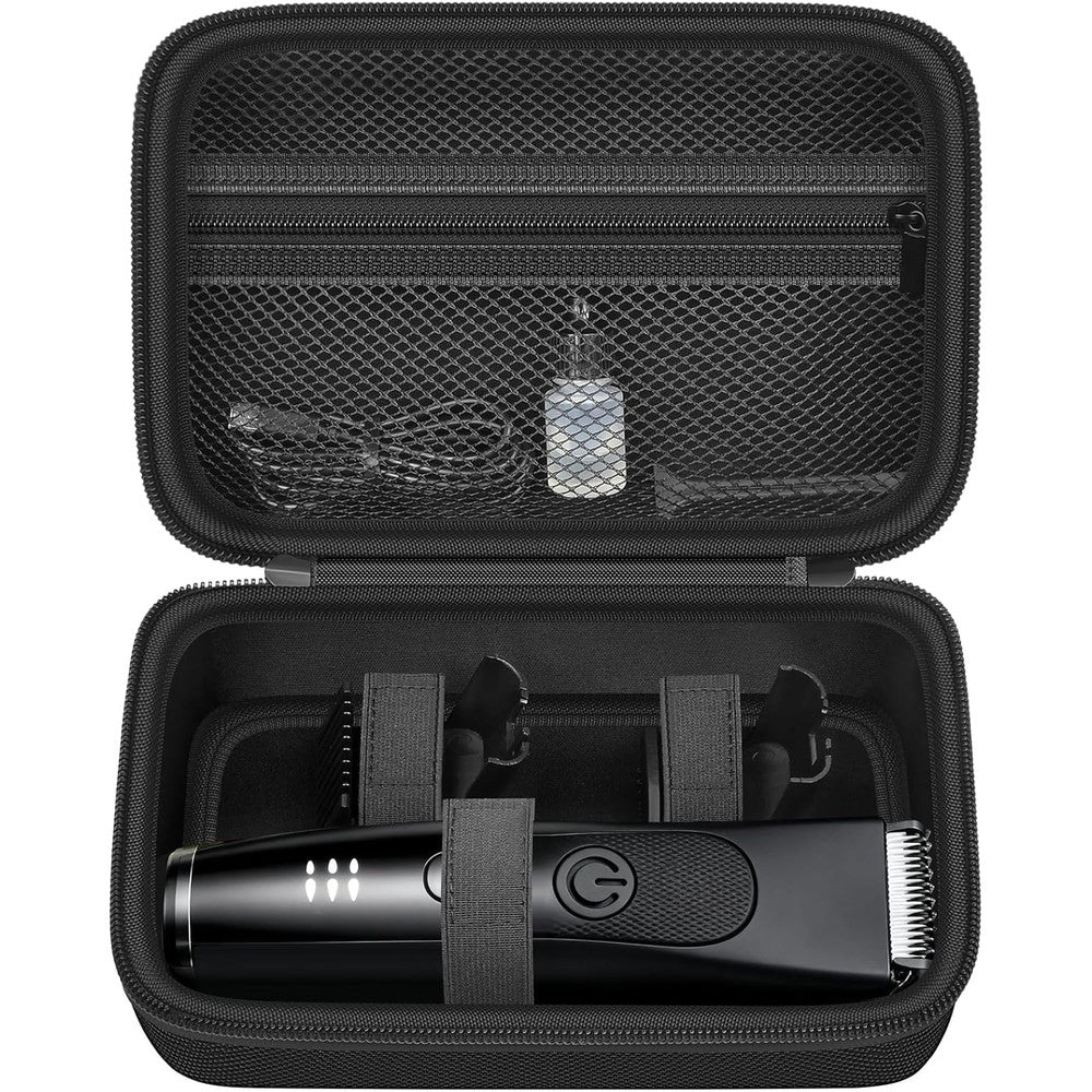 Againmore hard travel case front view showing black impact resistant shell