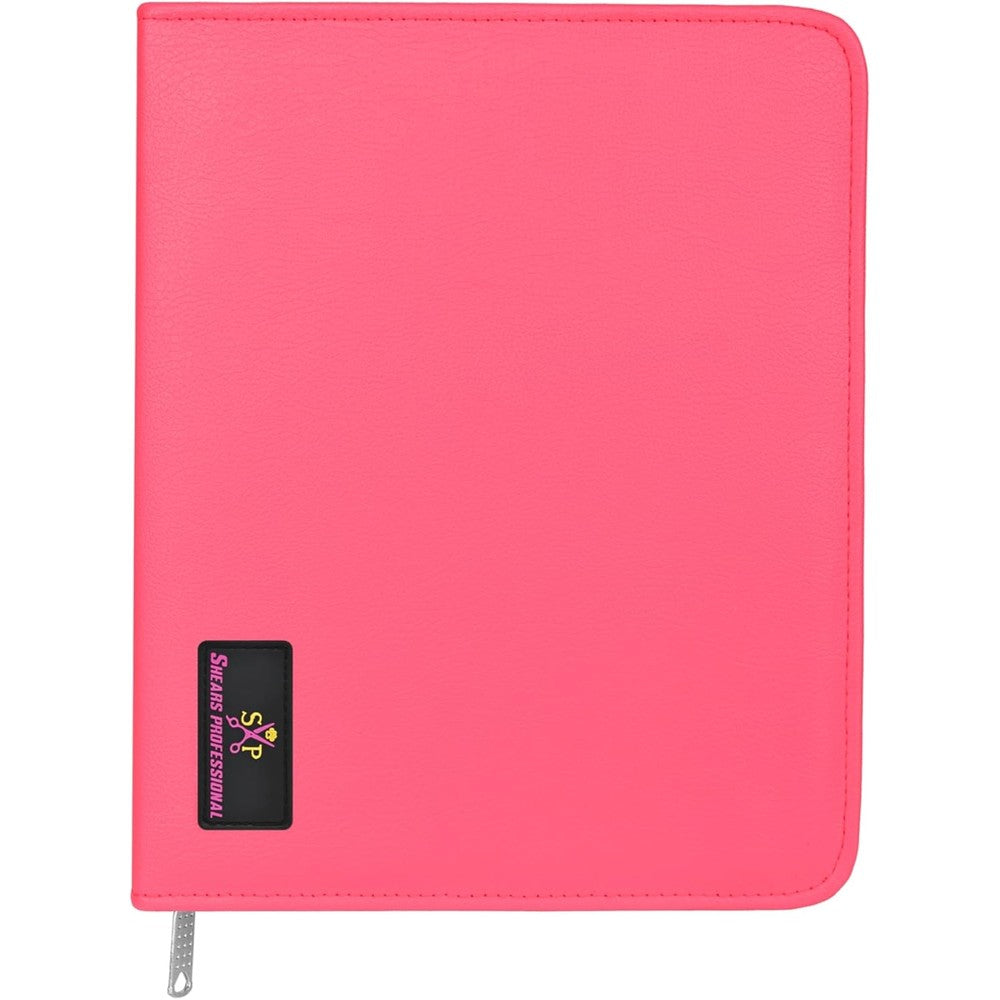 Shears Professional 10 shear case pink front view showing textured leather finish