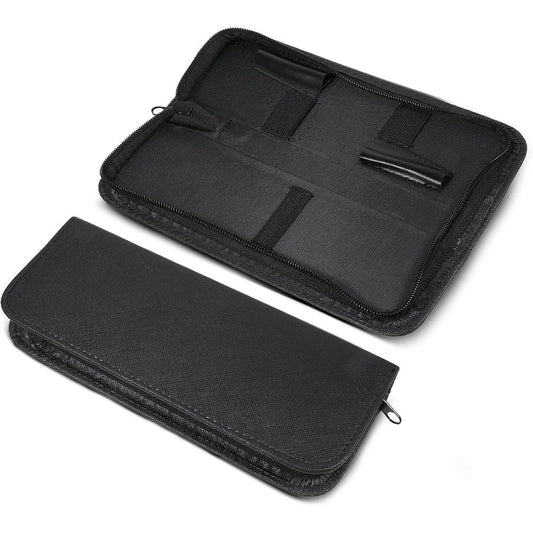 Zelphvt professional scissors bag front view showcasing premium black polyester material and secure zipper closure.