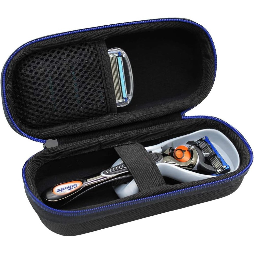 GUBEE hard storage case bag for Gillette Fusion5 ProGlide front view sleek black protective travel pouch