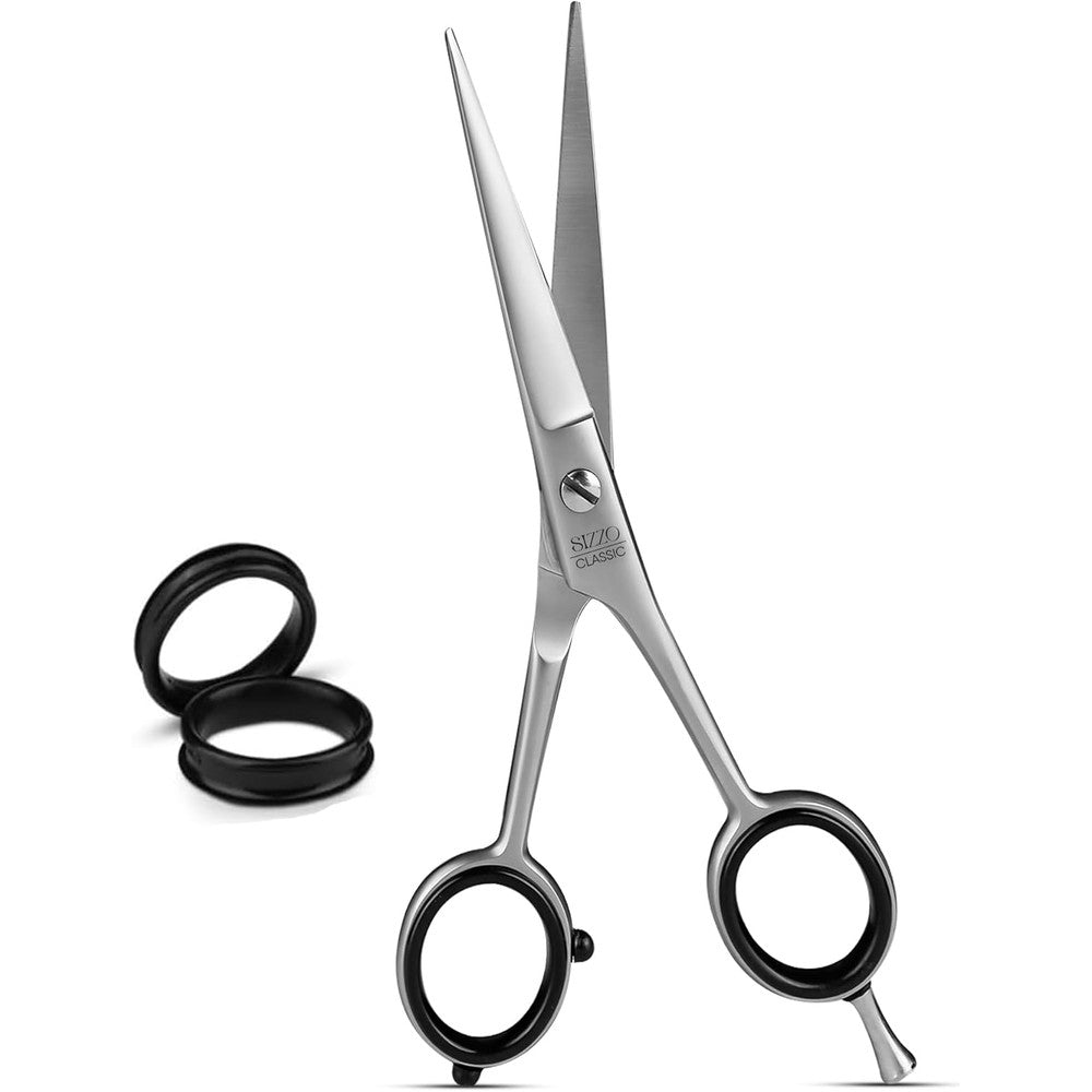 Sizzo Vertix professional hair cutting scissors front view showcasing the six point five inch stainless steel blades.