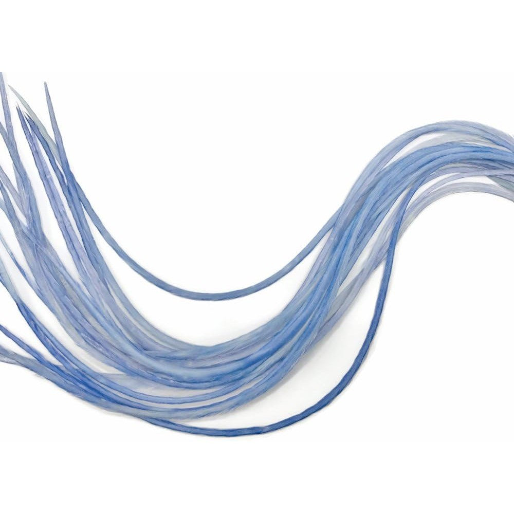 A175 Moonlight Feather solid light blue hair extensions front view