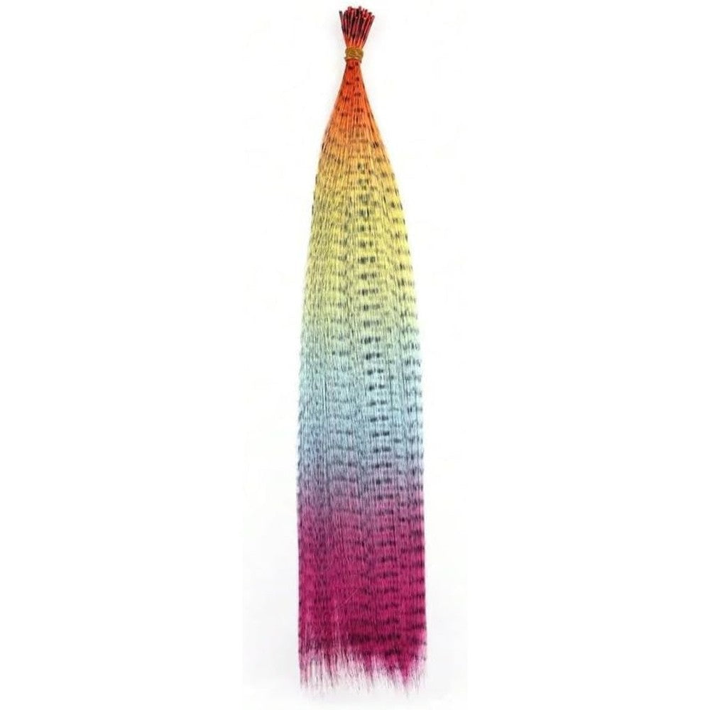 Featherswholesale rainbow feather hair extensions front view