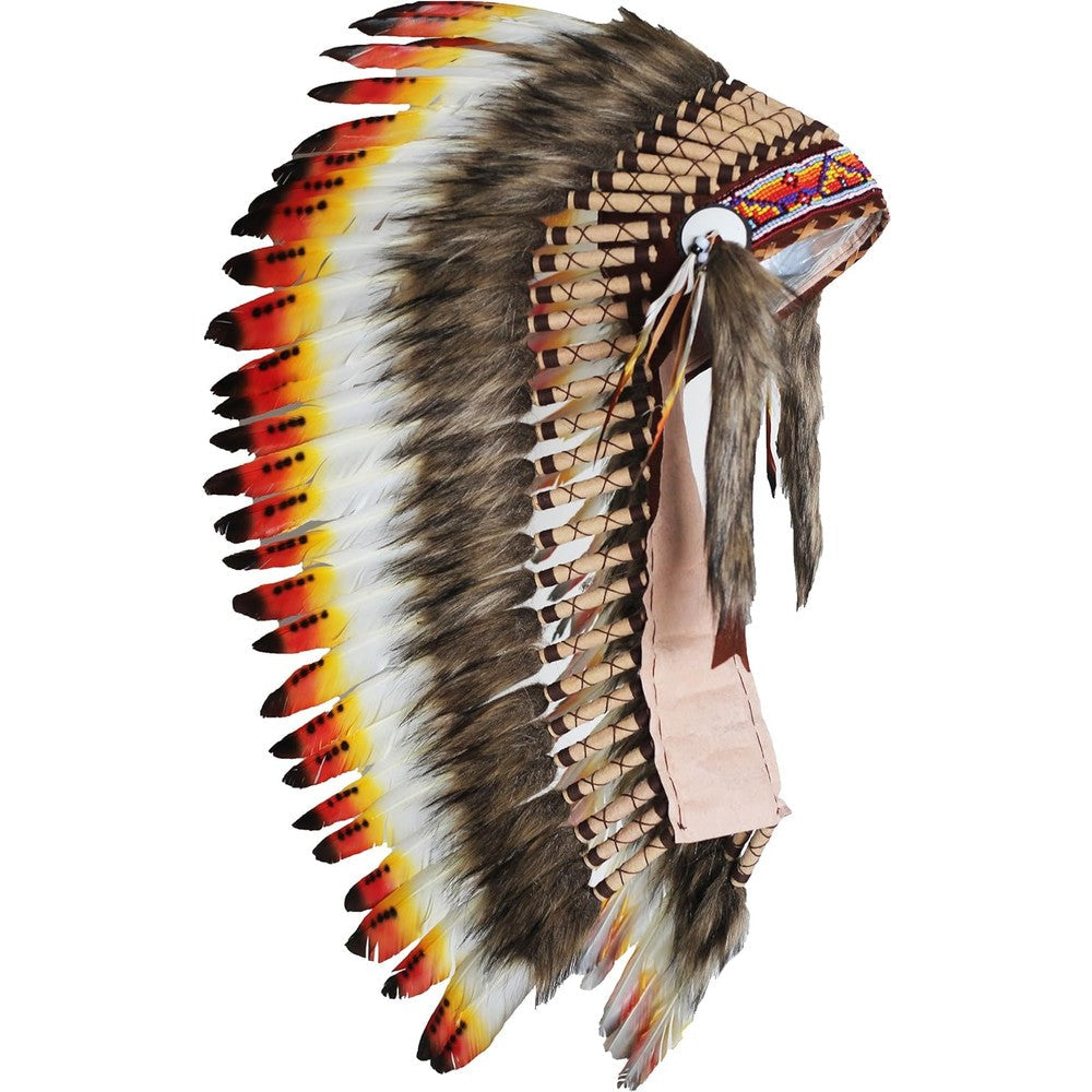 The World Of Feathers Medium Swan Feather Headdress front view authentic festival costume accessory