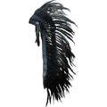 The World of Feathers extra long blue feather headdress front view