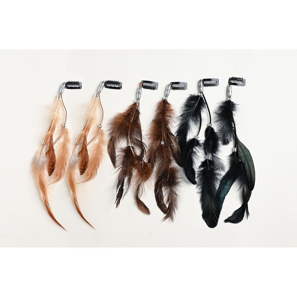 Ronrons 6 Pcs Feather Hair Extensions front view