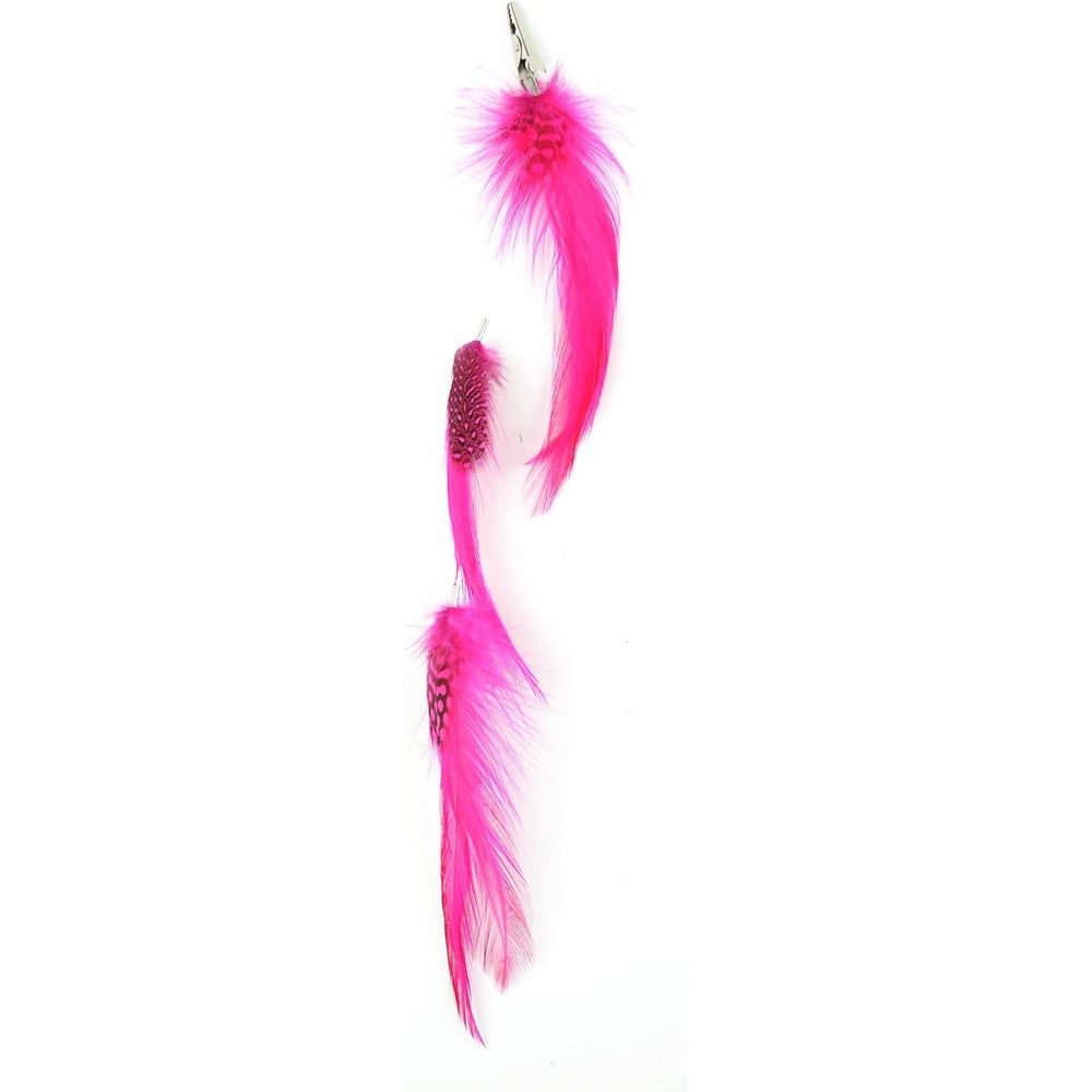 Designer Feathers 12747 Feather Hair Extension Bleached And Dyed Hackle Hot Pink 10 Inch Hair Accessory - Image 1