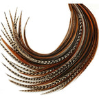 Sexy Sparkles 25 piece feather hair extension kit front view