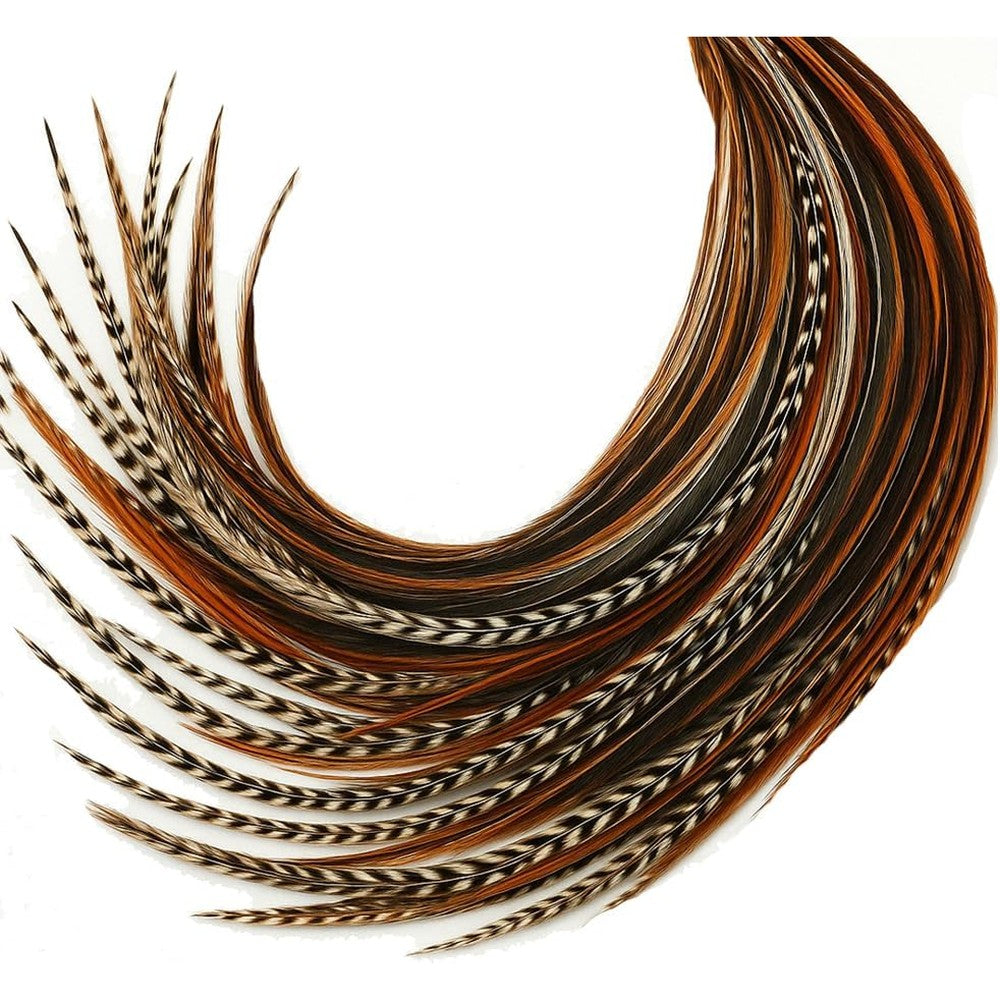 Sexy Sparkles 25 piece feather hair extension kit front view
