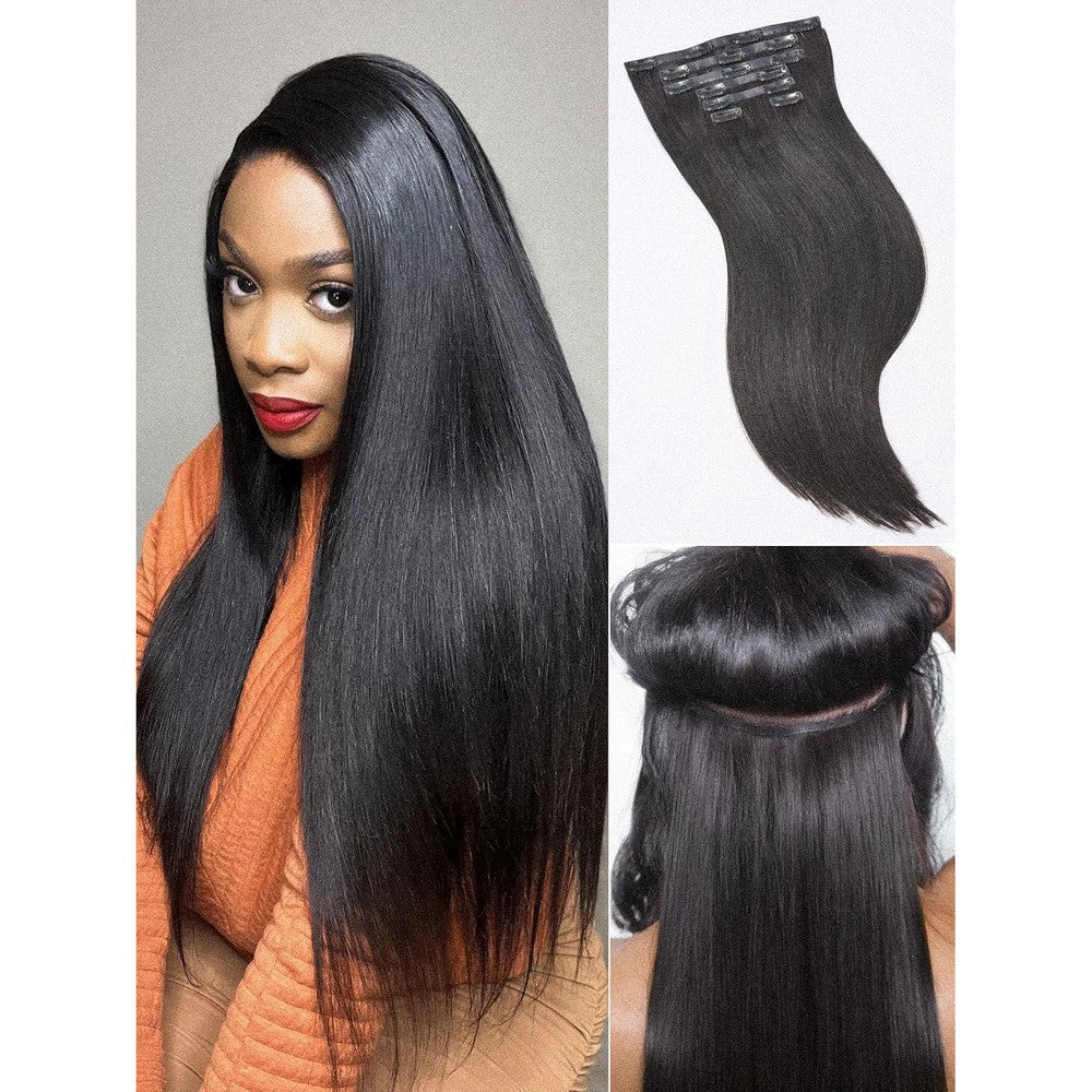LUVME HAIR Yaki Straight Seamless Clip In Extensions front view packaging