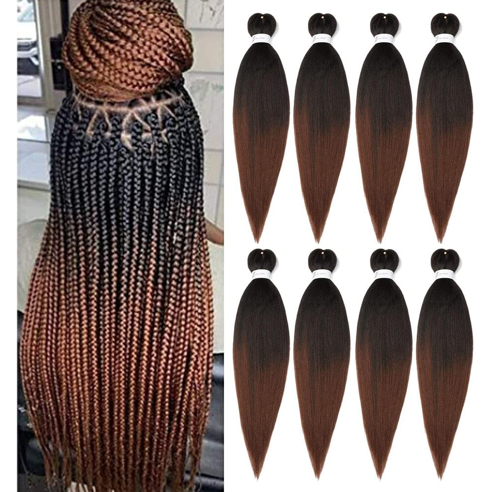 Ubeleco pre stretched braiding hair 24 inch front view package showcase