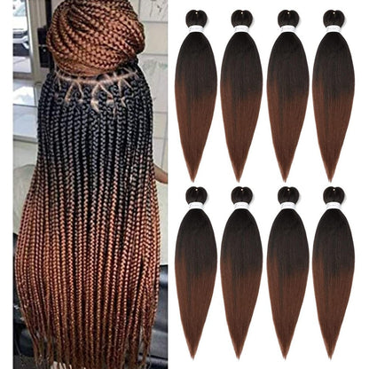 Ubeleco pre stretched braiding hair 24 inch front view package showcase