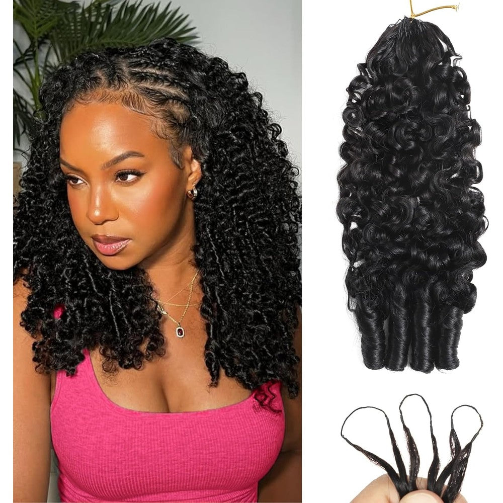 Beauty Queen Burmese Curly Crochet Human Hair 20 Inch front view packaging