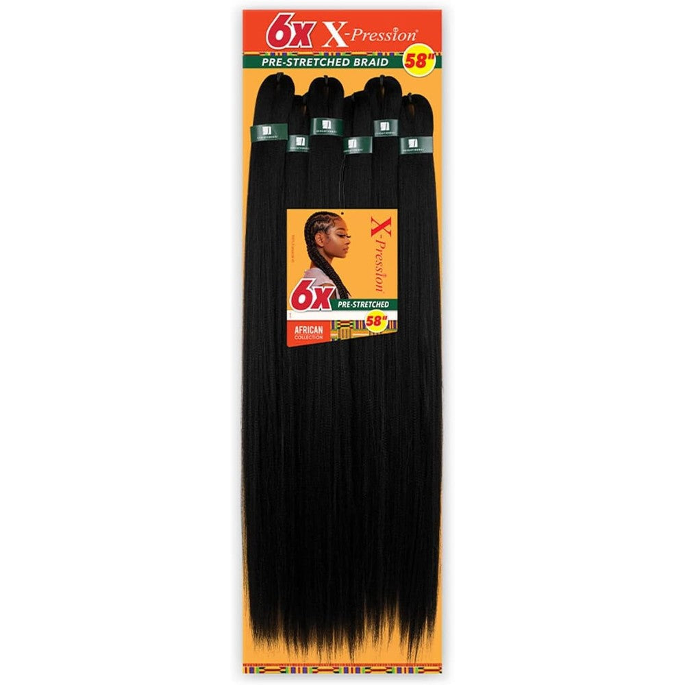 Sensationnel 6X X-Pression Pre-Stretched Braiding Hair front view packaging for box braids