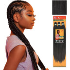 Sensationnel X-Pression 3X Pre-Stretched Braiding Hair packaging front view showcasing 1B Off Black color synthetic extensions.