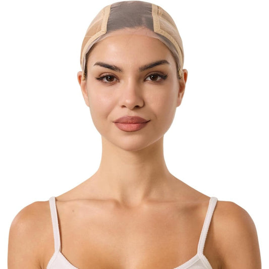 CorkHead silicone wig grip cap front view with transparent lace